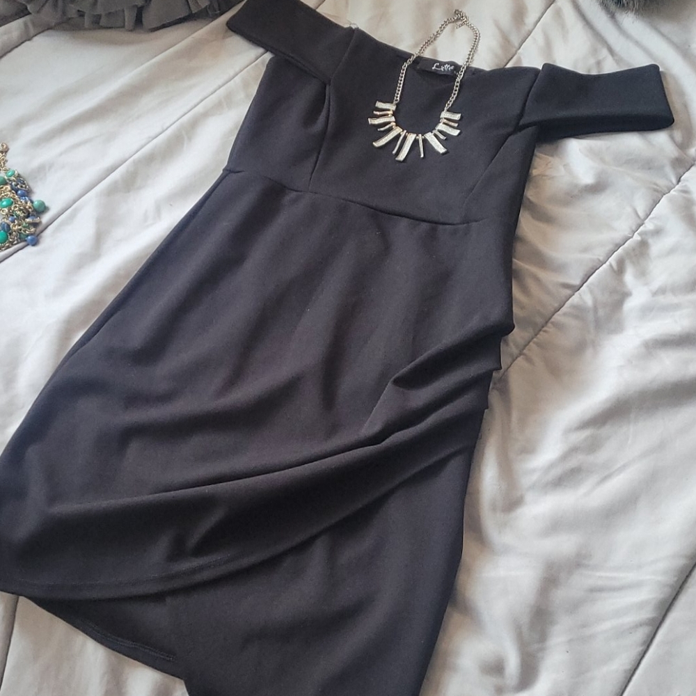 Black off shoulder dress